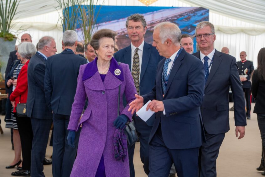 Princess Anne and Port of Aberdeen CEO Bob Sanguinetti.
Friday, September 2nd, 2023, Image: Kenny Elrick/DC Thomson