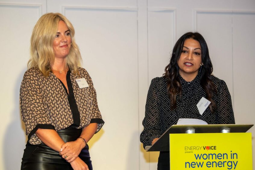 Think PR CEO Annabel Sall and CCU International CEO Beena Sharma at the first-ever W.I.N.E event in Aberdeen.