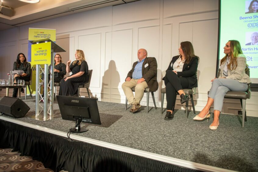The 'Local Leaders' panel discussion at the Women In New Energy conference. Picture shows; Attendees at the Women In New Energy conference in Aberdeen. The Chester Hotel, Aberdeen. Supplied by Kami Thomson/DC Thomson Date; 26/09/2023