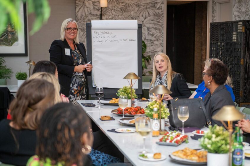 Private 3t Workshop for invitees - Deborah Yeats, Training and Competence Director, 3t in Garden Room, Chester Hotel.
Tuesday 26 September 2023. The Chester Hotel, Aberdeen. Supplied by Kami Thomson/DC Thomson Date; 26/09/2023