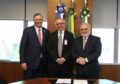 L-R TotalEnergies CEO and chairman Patrick Pouyanne, Casa dos Ventos CEO Lucas Araripe and Petrobras CEO Jean Paul Prates.