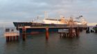 The Hoegh Esperanza docks at the Wilhemshaven LNG terminal.