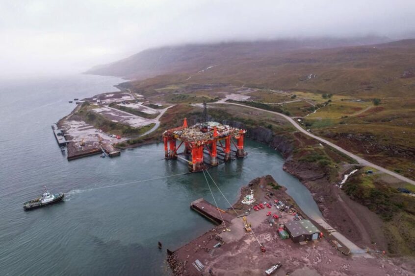 The Northern Producer floating production vessel at Kishorn drydocks in 2023. 