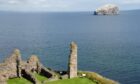 Bass Rock pictured from Tantallon