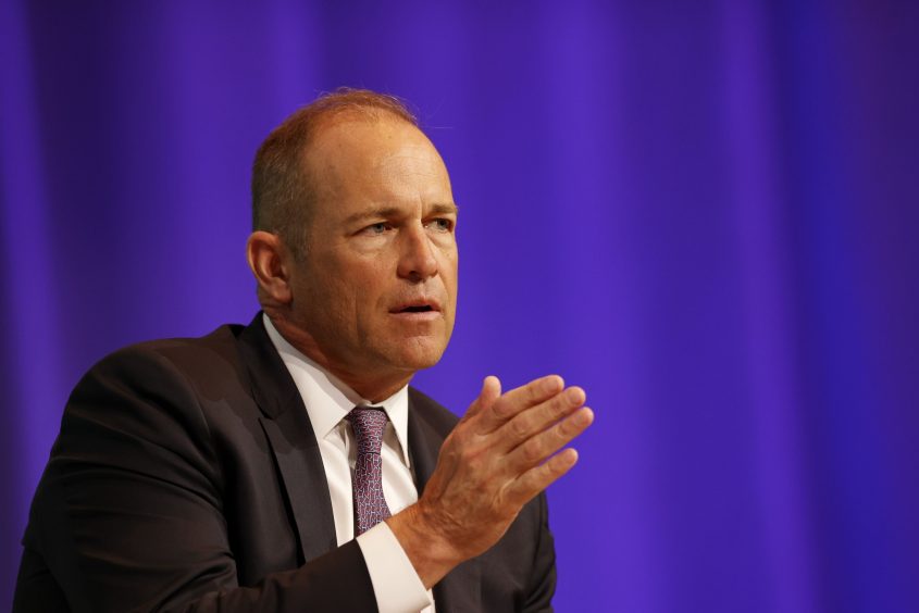 David Lawler, chairman and president of BP America Inc., speaks during the 2023 CERAWeek by S&P Global conference in Houston, Texas,