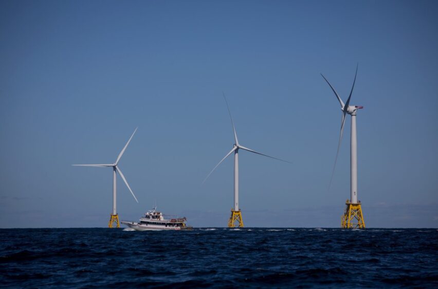 Turbines at the Block Island project, the first offshore wind site in the US.