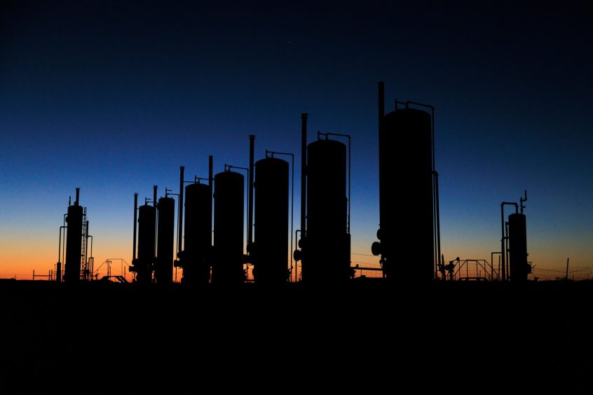 Pioneer Natural Resources equipment near Midland, Texas, US, on Wednesday, Oct. 11, 2203.