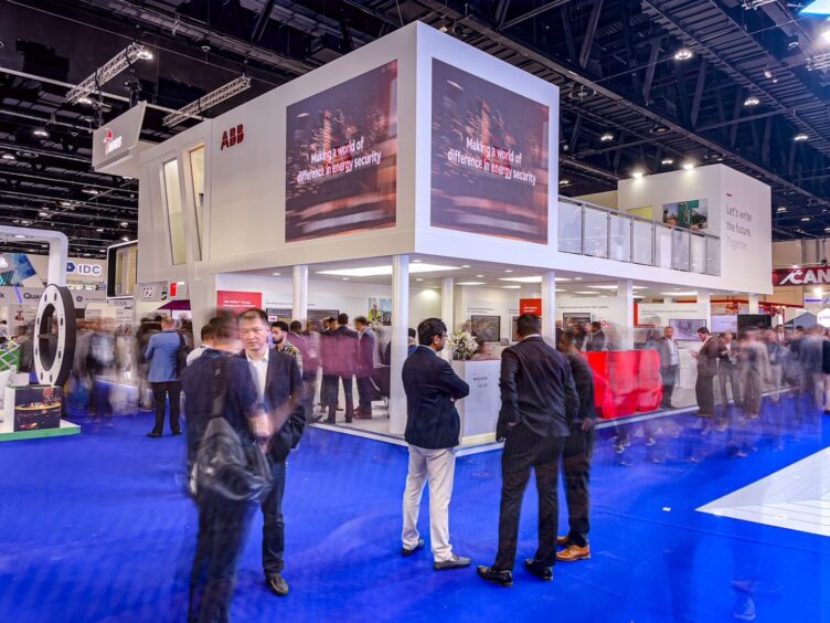 ABB's stand at Adipec, where Brandon Spencer argued for hydrogen's use