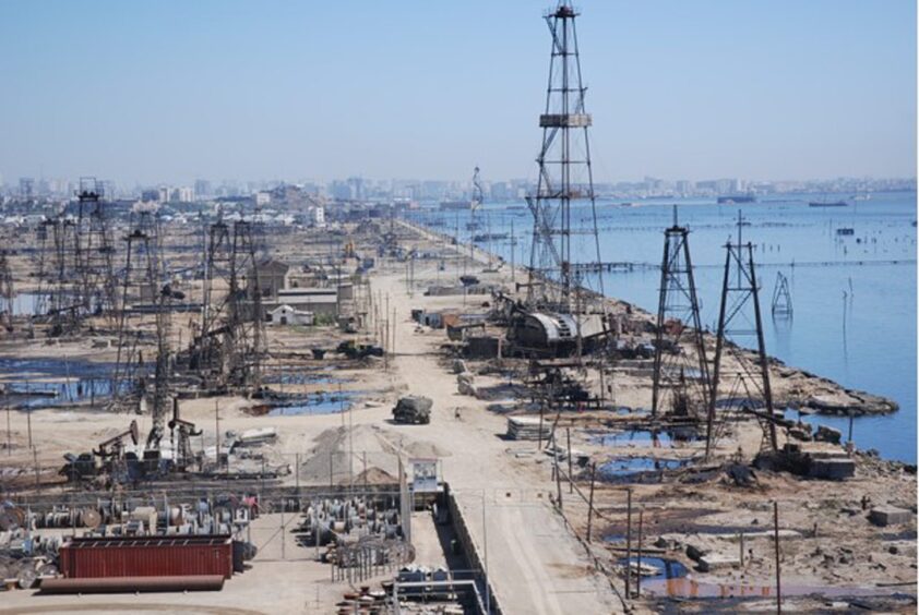 To go with story by Jeremy Cresswell. Decommissioning: a staggeringly difficult global challenge Picture shows; The Caspian coastline. South of Baku, Azerbaijan. Supplied by Jay Cresswell Date; 30/10/2023