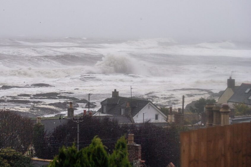 Pictures of Storm Babet in Johnshaven, Aberdeenshire.