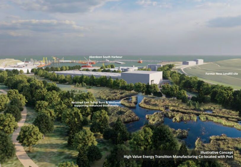 Concept images of the proposed Energy Transition Zone in Aberdeen.