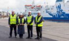 l-r Port of Aberdeen (PoA) chairman Roy Buchan, Transport Minister Fiona Hyslop, PoA chief executive Bob Sanguinetti and PoA chief commercial officer Roddy James. Image: Port of Aberdeen