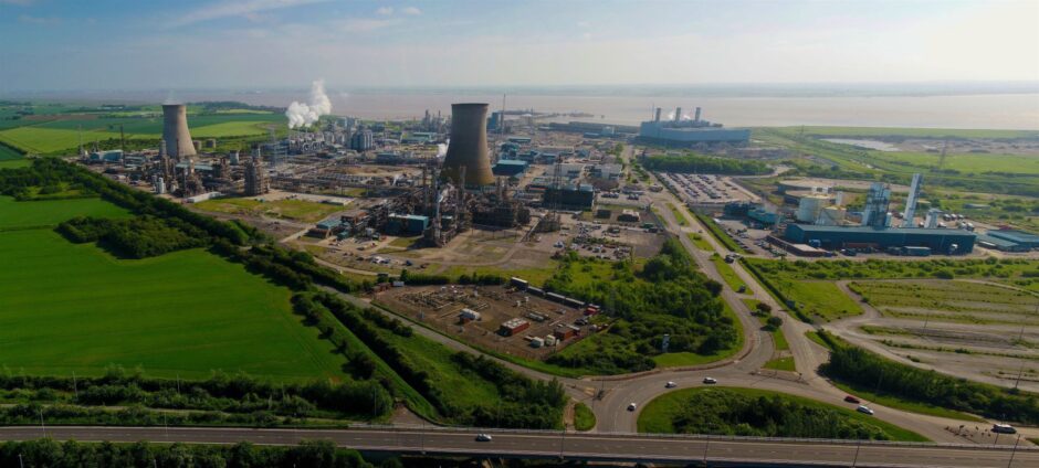 Saltend Chemicals Park near Hull, part of the Zero Carbon Humber scheme, which aims to be the world's first Net Zero industrial cluster by 2040.