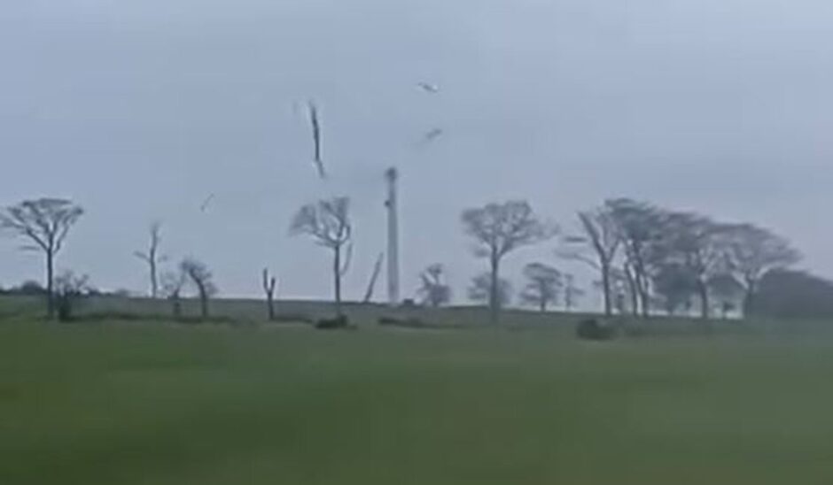 Blades detach from wind turbine at Auchencloigh in Ayrshire.
