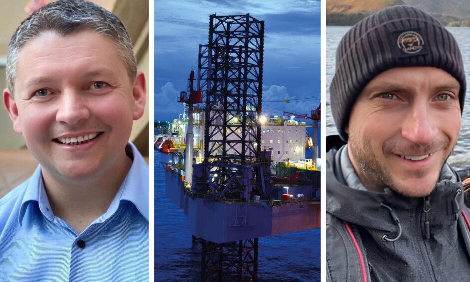 Robbie Robson, right, was murdered, and Chris Begley, left, was attacked on an oil platform in the Persian Gulf a year ago today.