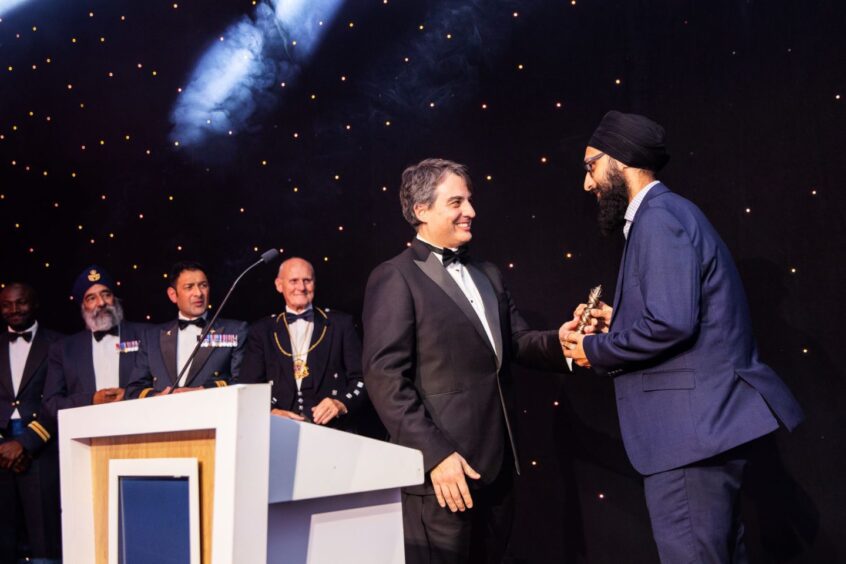 Leading by example - Amitoj Singh, right – Operations Director, Ethical Power Connections – was named BME Leader of the Year