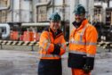Peak Cluster project director John Egan and Spirit Energy energy transition director Matt Browell-Hook tour the Morecambe Net Zero facilities in Barrow, Cumbria.