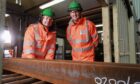 (l - r) Shaun Campbell - Project Manager, BP, Simon McBain, Managing Director, Camm-Pro, at Forsyths in Buckie.