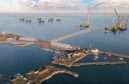 CGI rendering of the floating wind assembly jetty at Burntisland.