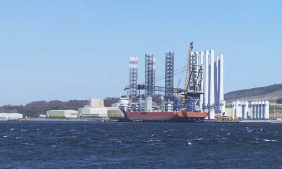 A visualisation of the new manufacturing plant from the Cromarty Firth.