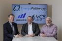 From L-R: Graeme Marks, Director & Co-Founder, EnergyPathways; Scott Cormack, Regional Director, Mermaid Subsea Services UK; and Charlie Hughes, Pipelay Services Manager, MCS Group.