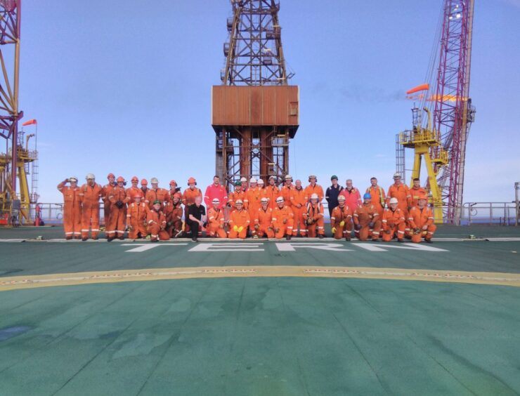 Crew aboard TAQA's Tern platform in the North Sea.