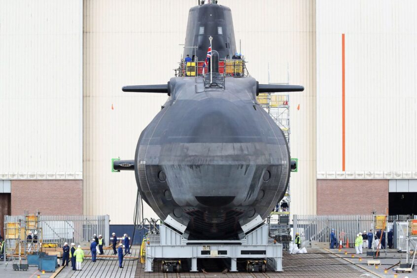 The fourth Astute-class nuclear-powered submarine, HMS Audacious at the BAE Systems ship building complex in Burrow-in-Furness, UK, in 2017. Photographer: Owen Humphreys/PA Images/Getty Images