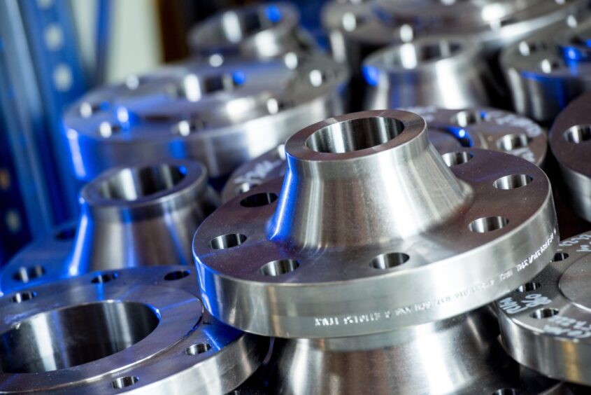 Close up of flanges