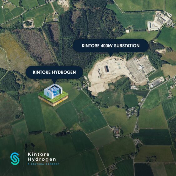 Approximate position of the Knintor Hydrogen facility in relation to the Kintore 400kV substation