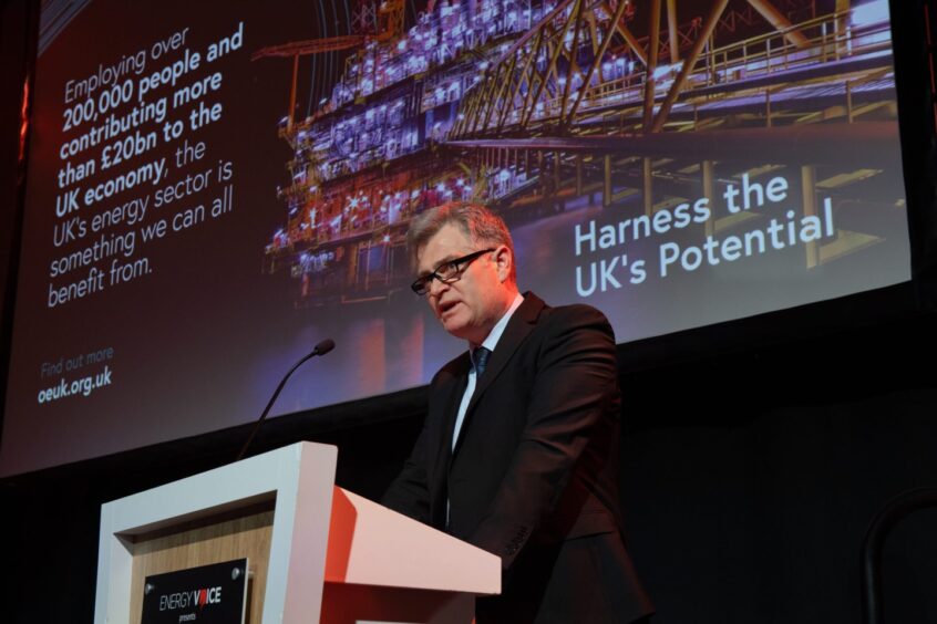 Offshore Energies UK chief executive David Whitehouse speaks at Future North Sea 2024.
