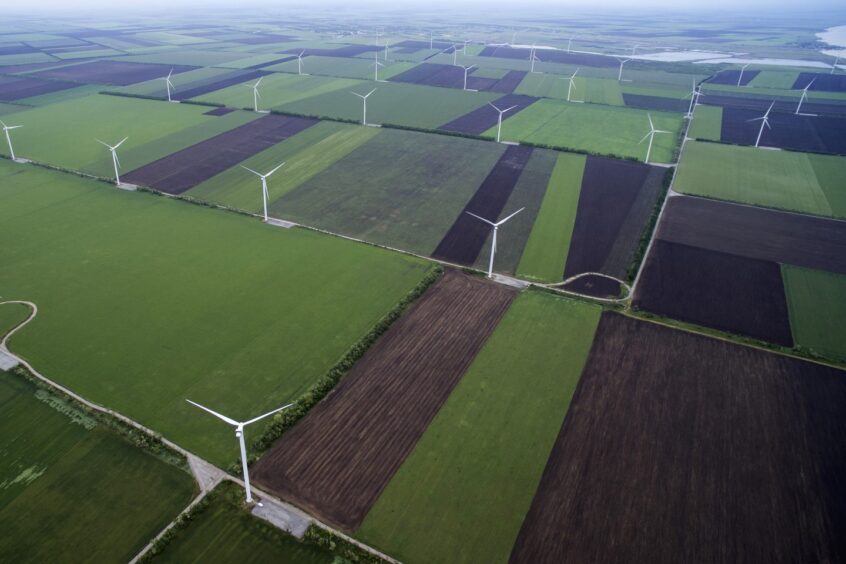 Wind turbines, manufactured by Vestas. Photographer: Vincent Mundy/Bloomberg