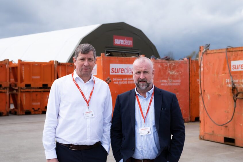 Sureresponse environmental response director Mark Shepherd and Sureclean chief executive officer Simon Gibb.