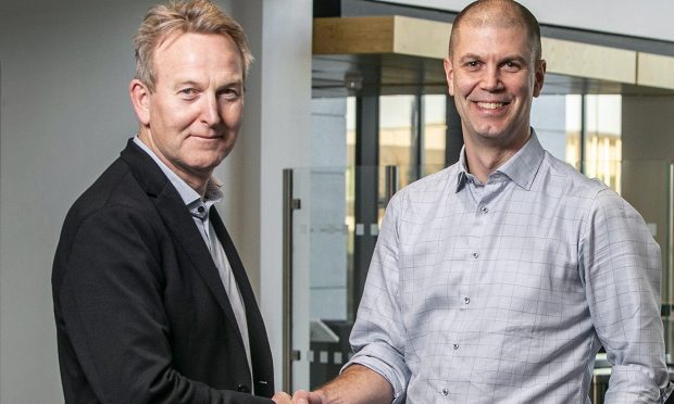 To go with story by Mathew Perry. Vysus Group appoints new CEO Picture shows; Vysus Group CEO David Clark (left) and Thomas Aas Saethre, Senior Vice President of Vysus Consulting.. Unknown. Supplied by Korero Date; Unknown