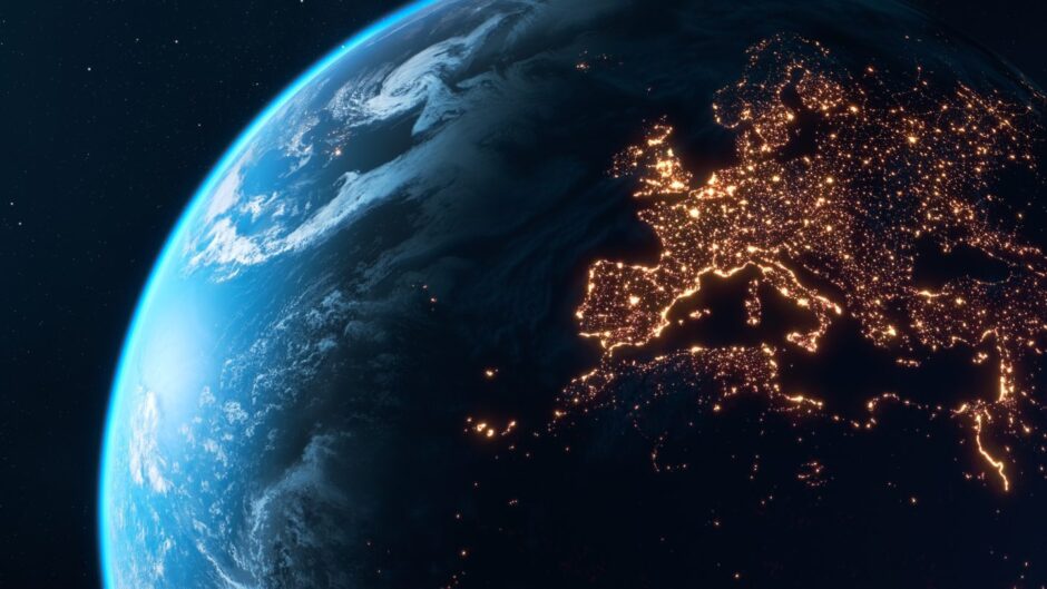 The world as Europe turns on the lights.