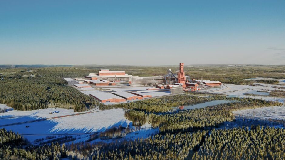 An artist's impression of the planned H2 Green Steel facility in Sweden, which will use hydro and wind energy to power a 700MW electrolyser.