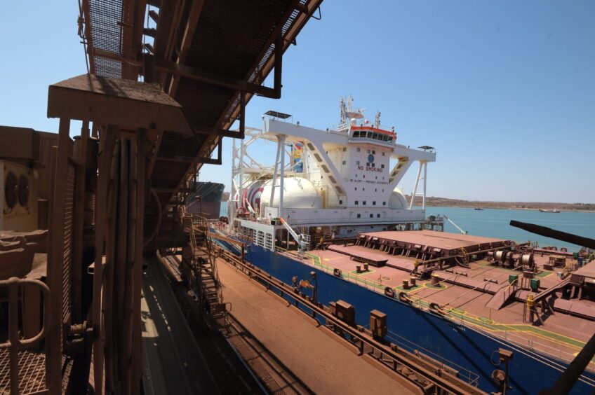 An LNG ship refuels at a facility in Karratha, Western Australia. Photographer: Carla Gottgens/Bloomberg