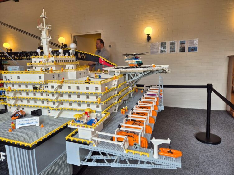 A giant 1:50 scale Lego replica of the Thialf vessel
