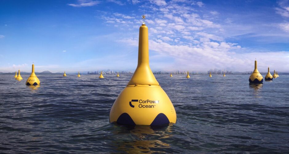 Swedish firm CorPower hopes to one day build large wave energy arrays, possibly co-located with wind farms.