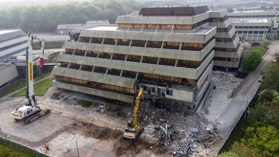 This image from a few weeks ago shows the demolition getting under way.