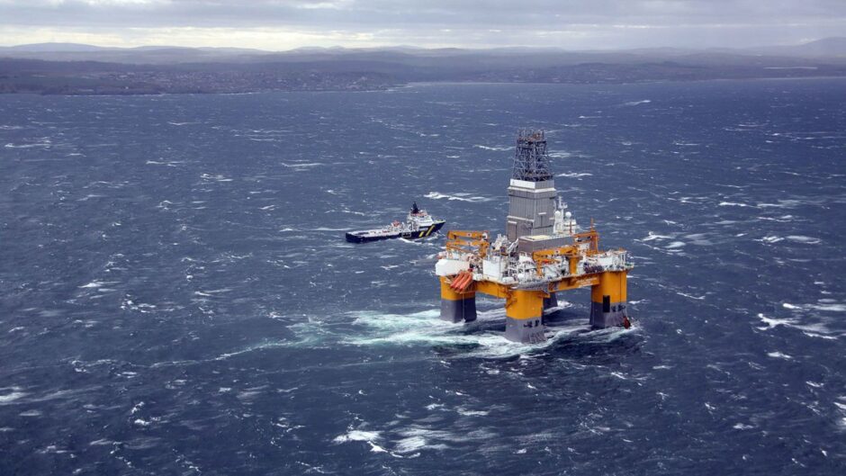 The Deepsea Aberdeen semi-submersible drilling rig operated by Odfjell Drilling.