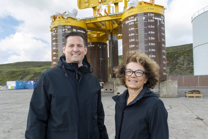 Equinor's head of UK offshore activities Arne Gurtner (left) and Rosebank project director Aud Hove in Lerwick.