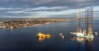 The Valaris Stavanger arrives in Dundee