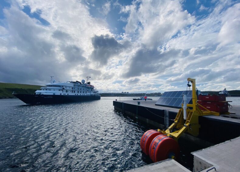 Zoex wave energy converter at Port of Aberdeen