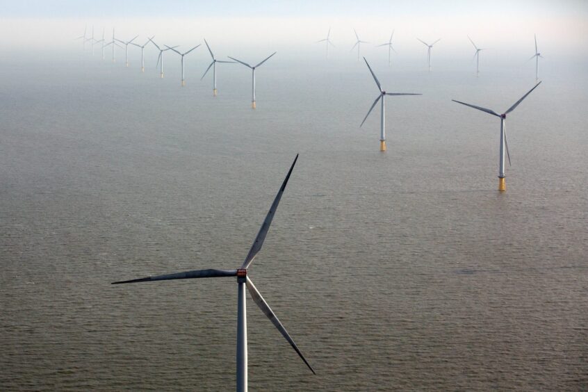 Wind turbines sit in the North Sea. Photographer: Simon Dawson/Bloomberg