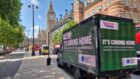 A van outside Westminster calling on the UK government to headquarter its planned GB Energy in Aberdeen as part of a campaign by Aberdeen Grampian Chamber of Commerce.
