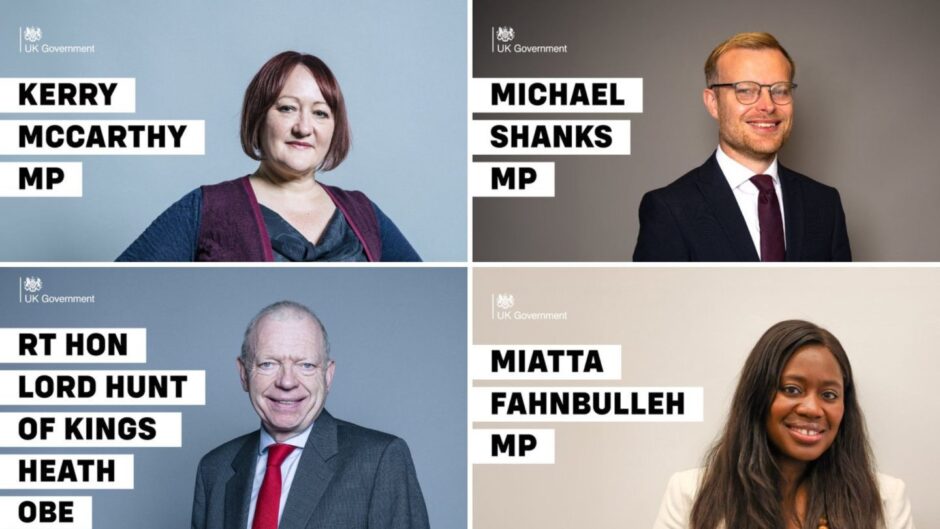 The newly appointed members of Labour's frontbench energy team.