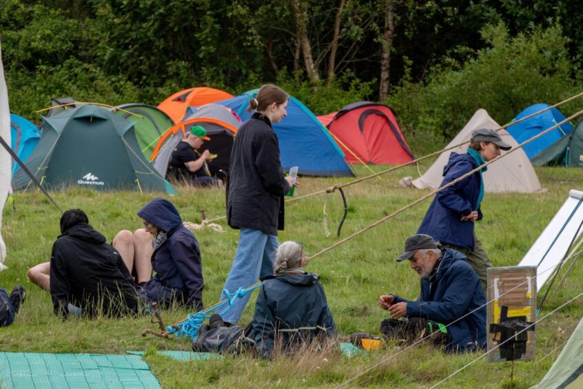 Activists at Climate Camp Scotland 2024 in Aberdeen.