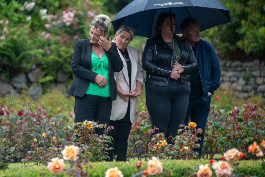 Tears of sorrow and respect at the Piper Alpha Memorial in Aberdeen.