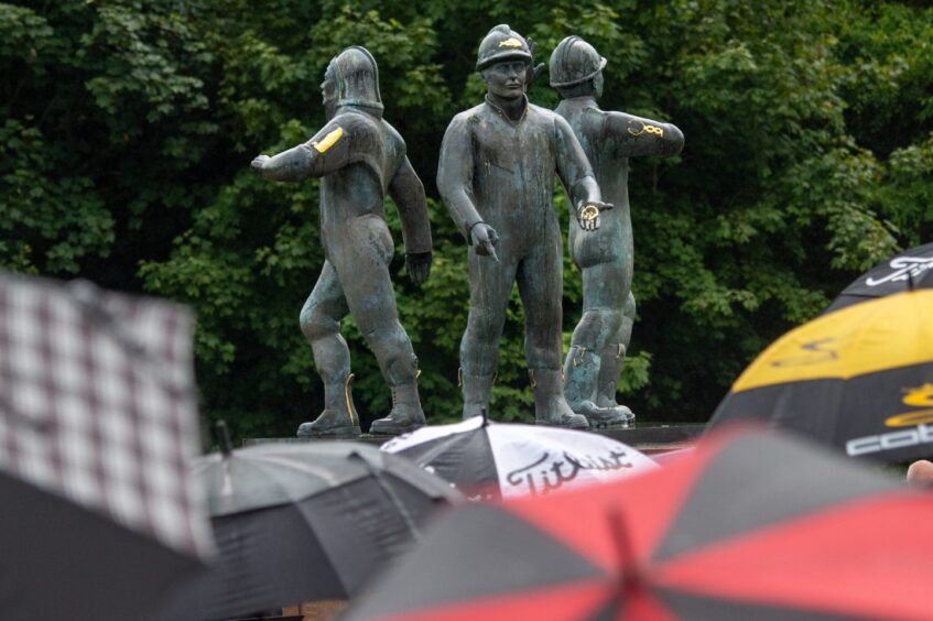 The Piper Alpha Memorial Service at the North Sea Memorial Gardens in Hazlehead Park, Aberdeen. Image: Kami Thomson/DC Thomson