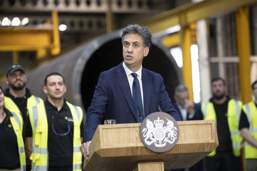 Energy Secretary Ed Miliband delivers a speech